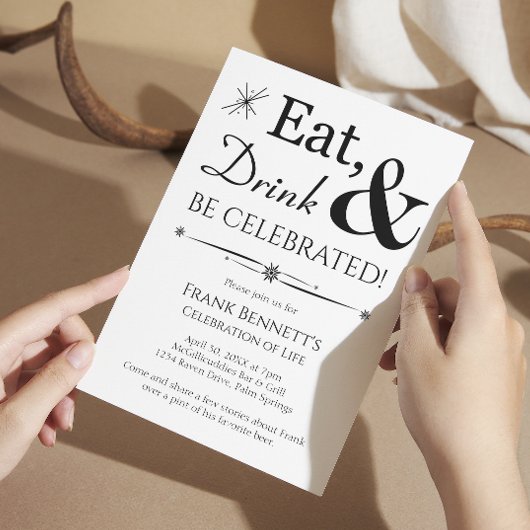 Invitation Buvez à manger Soyez célébré Rétro Célébration de 