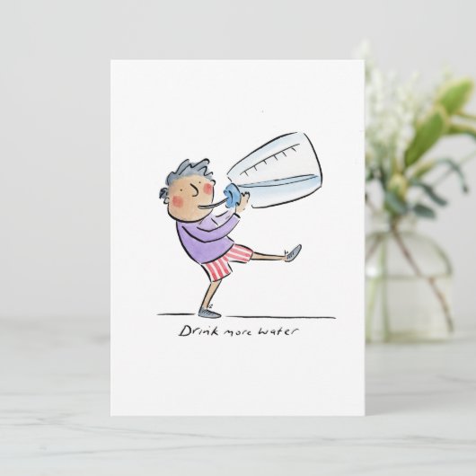 Invitation Buvez plus d'eau (Debout devant)