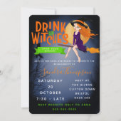 Invitation buvez sorcières halloween bachelorette fête (Devant)