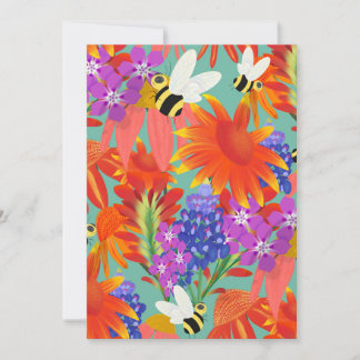 Invitation Buzz parmi les fleurs de la prairie à menthe