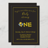 Invitation Buzz sur plus Bee premier anniversaire fête (Devant / Derrière)