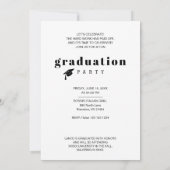 Invitation BW Cool Modern Editorial Senior Photo Graduation (Dos)