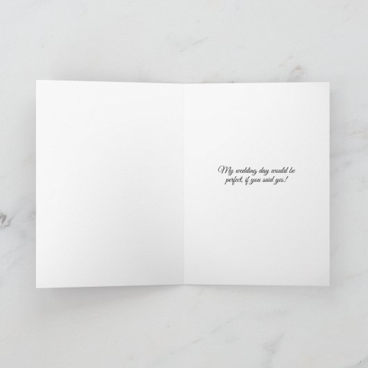 Invitation BW Maid of Honor Request with Name (Intérieur)