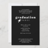 Invitation  BW Modern Editorial Senior Photo Cool Graduate  (Dos)