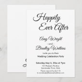 Invitation BW Pour Toujours Simple Réception Élégante (Devant / Derrière)