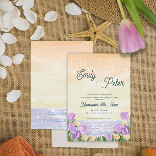 Invitation “By the Sea” Mariage de plage à l'aquarelle