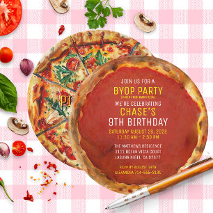 Invitation BYOP Construisez votre propre pizza fête d'anniver