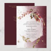 Invitation BYZANTINE Betrothal Crowne Crowne Croix Mariage Fl (Devant / Derrière)