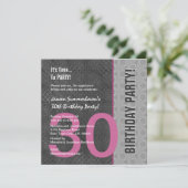 Invitation C949 rose gris moderne d'argent (Debout devant)