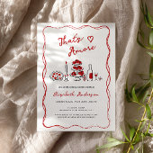 Invitation C’est Amore Hand Drawn Italian Red Fête des mariée
