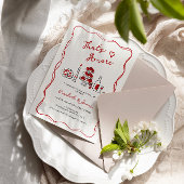 Invitation C’est Amore Hand Drawn Red Engagement Party