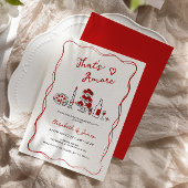 Invitation C’est Amore Hand Drawn Red Engagement Party
