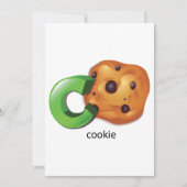Invitation C est pour Cookie Lettre de l'alphabet Chip Chocol (Devant)