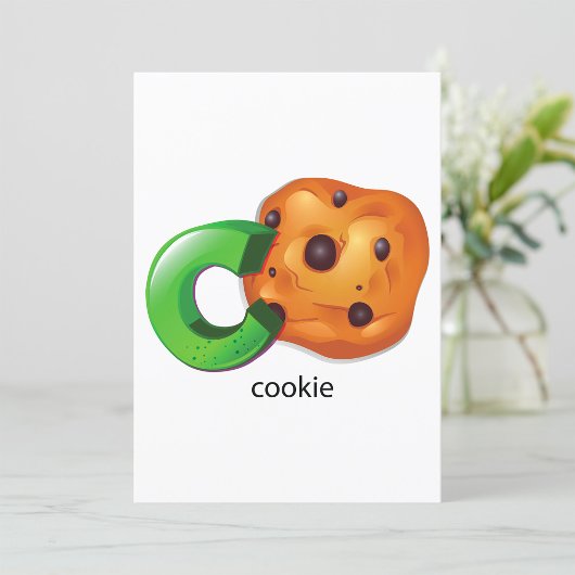Invitation C est pour Cookie Lettre de l'alphabet Chip Chocol