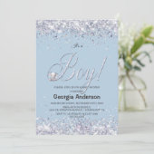 Invitation C’est un Baby shower de Parties scintillant Boy Bl (Debout devant)