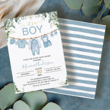 C’est un Baby shower en étoffe bleu Boho Boy