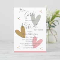 C’est un Baby shower virtuel rose Coeurs de FILLE