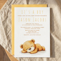 C’est un garçon qui dort mignon Baby shower d’ours