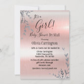 Invitation C’est une Baby shower métallique rose de FILLE par (Devant)