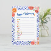 Invitation Ça amore émoji jeu de douche nuptiale (Debout devant)