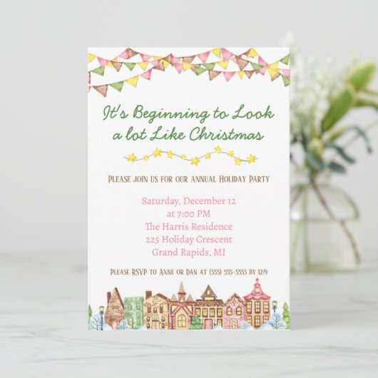 Invitation Ça commence à ressembler beaucoup à Noël (Debout devant)