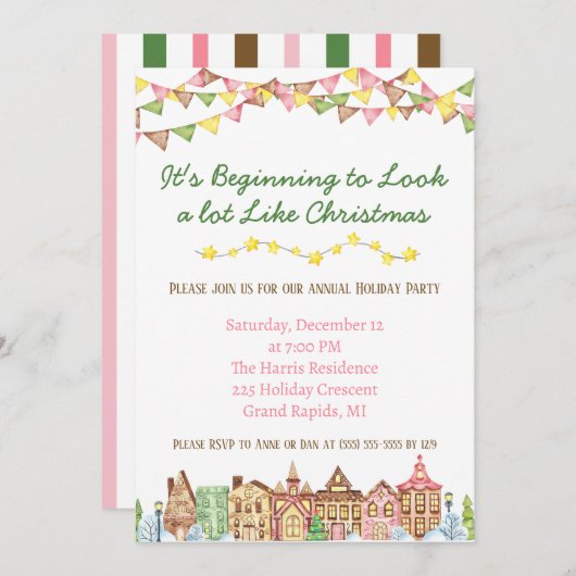 Invitation Ça commence à ressembler beaucoup à Noël (Devant / Derrière)