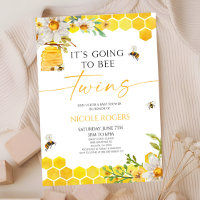 Ça va être des jumeaux Beehive Baby shower floral