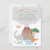 Invitation Ça Va Être Un Volcan Dinosaure Boy Anniversaire (Devant)