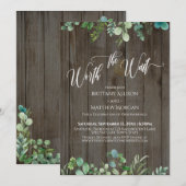 Invitation Ça vaut la peine d'attendre Eucalyptus Verdure Boi (Devant / Derrière)