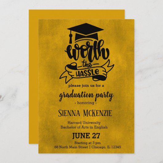 Invitation Ça vaut le coup - Jaune (Devant / Derrière)