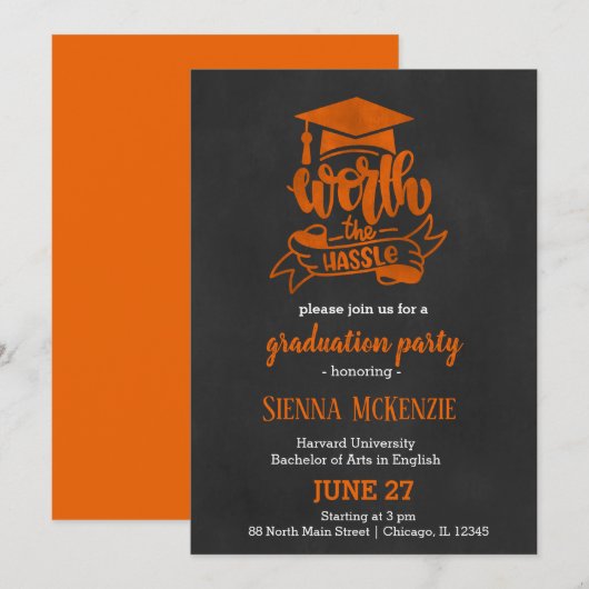 Invitation Ça vaut le coup - Orange (Devant / Derrière)