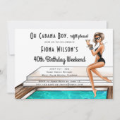 Invitation Cabana Boy 40e anniversaire Week-end (Devant)