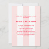 Invitation Cabana Rayure Rose Pâle Fête de Mariage (Devant)