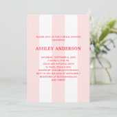 Invitation Cabana Rayure Rose Pâle Fête de Mariage (Debout devant)