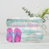 Invitation Cabane de plage sarcelle Flip Flops Enterrement de (Debout devant)