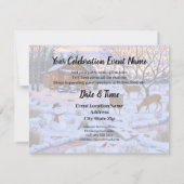 Invitation Cabane d'hiver Cerf Dans la Scène de Noël sous la  (Dos)