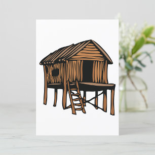 Invitation Cabane en bois rustique chalet traditionnel sur pi