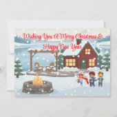 Invitation Cabane joyeux Noël dans les vacances d'hiver (Devant)