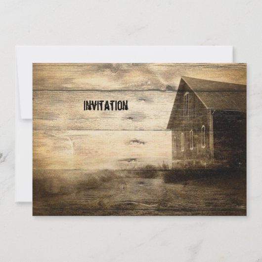 Invitation cabane primitive de campagne occidentale ancienne (Devant)