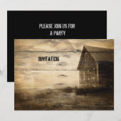 Invitation cabane primitive de campagne occidentale ancienne (Devant / Derrière)