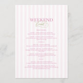 Invitation Cabane Rose Rayure Bachelorette Party Palm Beach (Dos)