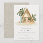 Invitation Cabane rustique de plage tropicale au matin (Devant / Derrière)