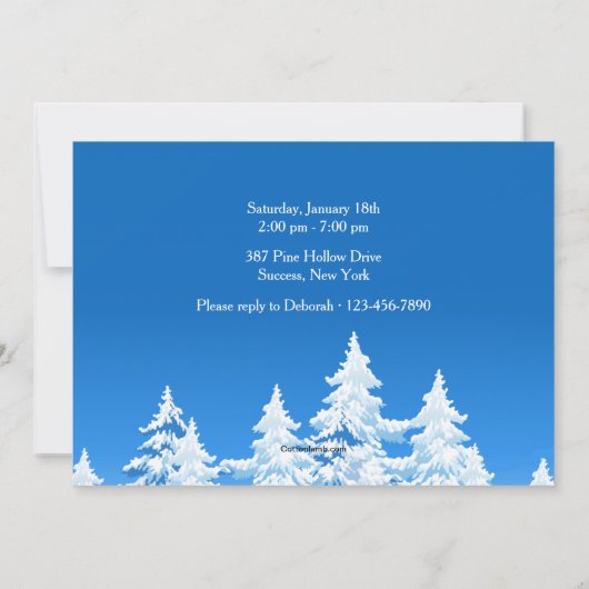 Invitation Cabine de neige (Dos)