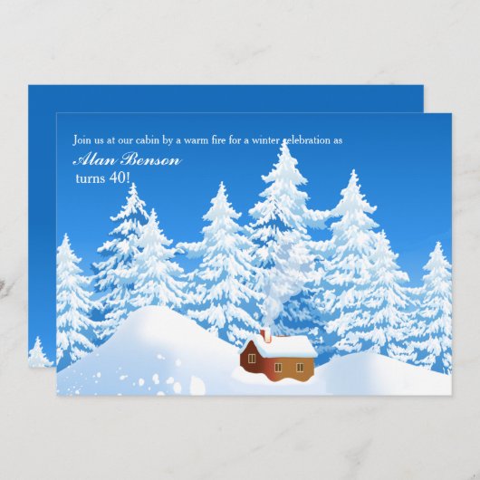 Invitation Cabine de neige (Devant / Derrière)