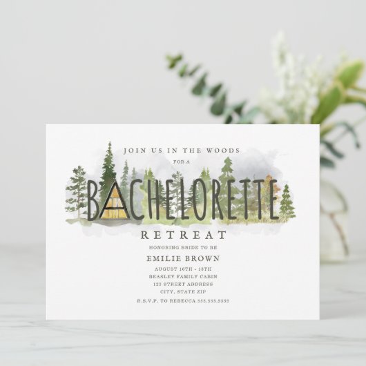 Invitation Cabine de retraite du week-end de bachelorette (Debout devant)