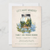 Invitation Cabine de réunion familiale dans l'Invitation vert (Devant)