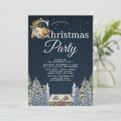 Invitation Cabine forestier rustique Ours Étoiles Noël fête (Debout devant)