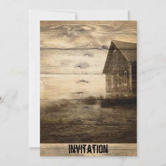 Invitation cabine primitif de pays de ferme de pays (Devant)