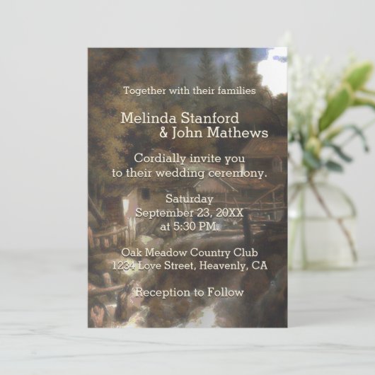 Invitation Cabine rustique (Debout devant)