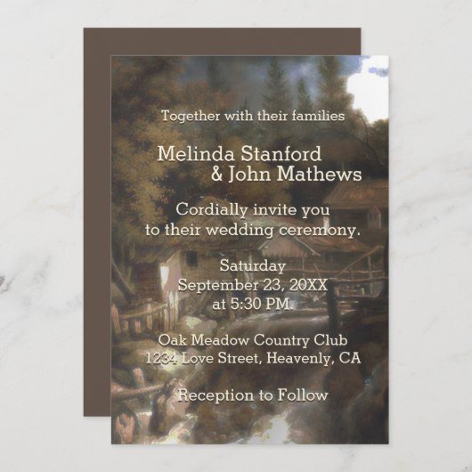 Invitation Cabine rustique (Devant / Derrière)